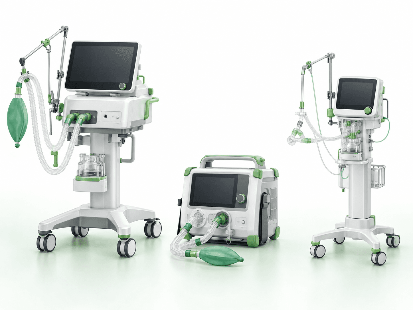 Illustrative hospital ventilators