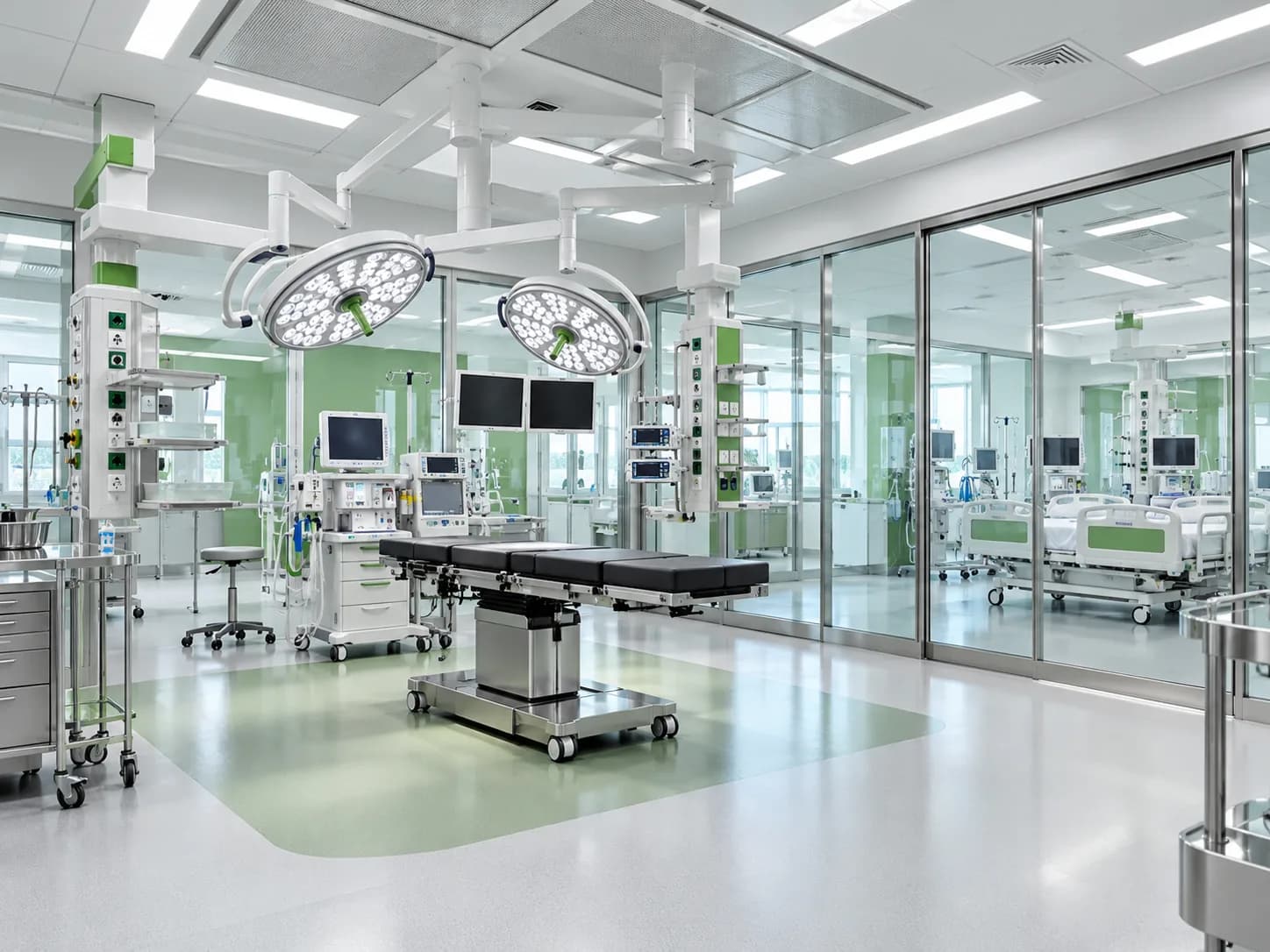 Illustrative modular operation theatre and intensive-care environment
